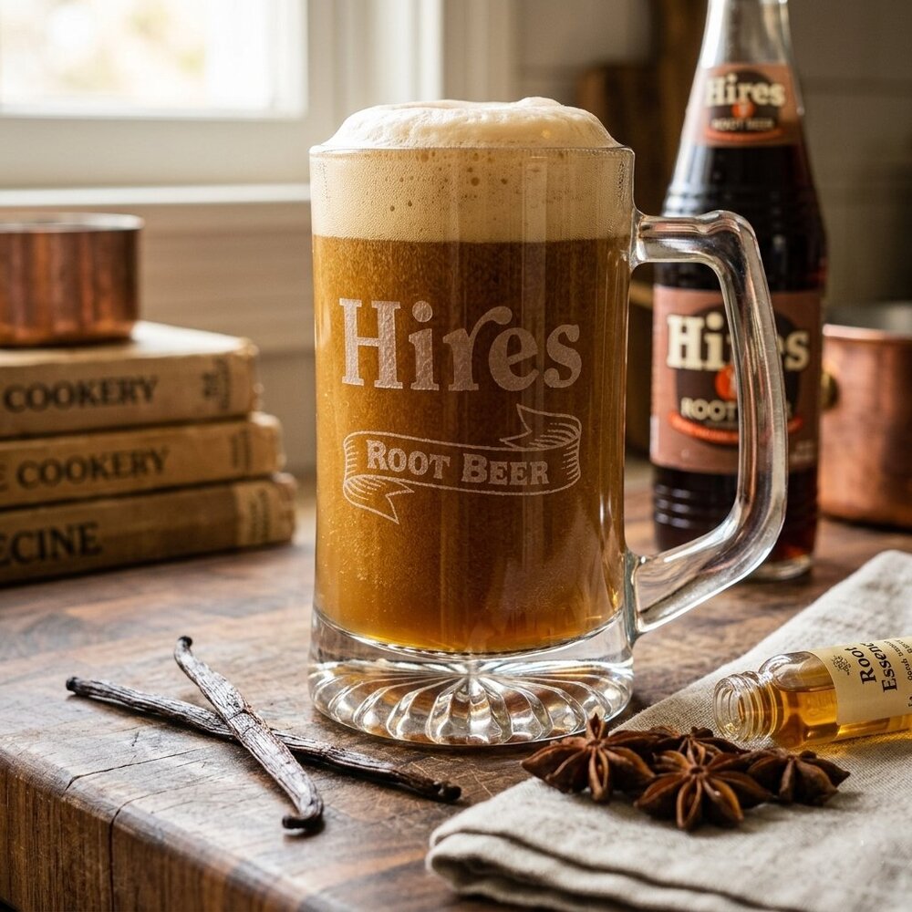 Hires Root Beer Etched 1980's Collector's Stein